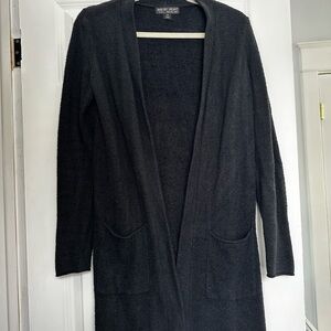Barefoot Dreams Black Open Front Long Cardigan